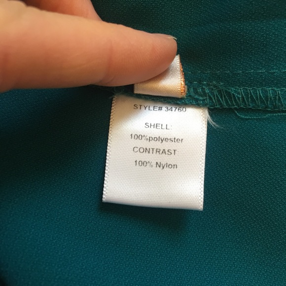 {Pants Store} Silky Blue Top with Peek Lace Back - Picture 6 of 7